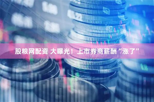 股粮网配资 大曝光！上市券商薪酬“涨了”